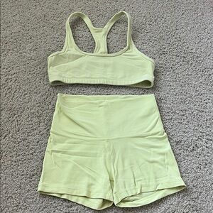 Aritzia TNA yellow workout set